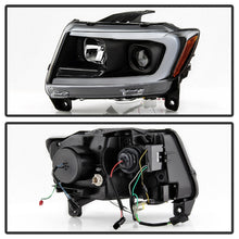 Load image into Gallery viewer, Spyder 11-13 Jeep Grand Cherokee - Light Bar Proj Headlights - Halo Model - Blk - PRO-YD-JGC11-LB-BK
