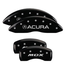 Load image into Gallery viewer, MGP 4 Caliper Covers Engraved Front Acura Rear MDX Black Finish Silver Char 2017 Acura MDX
