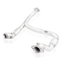 Load image into Gallery viewer, Stainless Works 2015-16 F150 2.7L Downpipe 3in High-Flow Cats Y-Pipe Factory Connection
