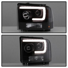 Load image into Gallery viewer, Spyder Ford F250/350/450 05-07 Projector Headlights - Light Bar DRL LED - Black PRO-YD-FS05V2-LB-BK
