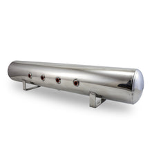 Load image into Gallery viewer, Air Lift 5 Gal Alum Air Tank - (4) 3/8in Face Ports &amp; 1/4in Drain Port - 36in L X 6in D - Polished
