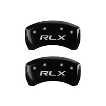 Load image into Gallery viewer, MGP 4 Caliper Covers Engraved Front Acura Engraved Rear RLX Black finish silver ch
