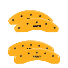 Load image into Gallery viewer, MGP 4 Caliper Covers Engraved Front &amp; Rear MGP Yellow Finish Black Char 2000 Chrysler Prowler
