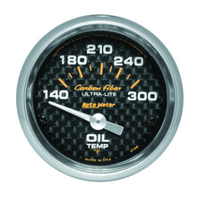 Load image into Gallery viewer, Autometer Carbon Fiber 52mm 140-300 Deg F Electronic Oil Temperature Gauge
