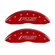 Load image into Gallery viewer, MGP 4 Caliper Covers Engraved Front &amp; Rear Gen 5/RS Red finish silver ch
