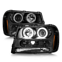 Load image into Gallery viewer, ANZO 02-09 Chevrolet Trailblazer (Will Not Fit 06-09 LT) Projector Headlights w/Halo Black Housing

