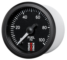 Load image into Gallery viewer, Autometer Stack 52mm 0-100 PSI 1/8in NPTF Male Pro Stepper Motor Fuel Pressure Gauge - Black
