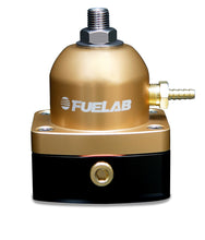 Load image into Gallery viewer, Fuelab 535 EFI Adjustable Mini FPR 25-90 PSI (2) -6AN In (1) -6AN Return - Gold
