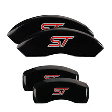Load image into Gallery viewer, MGP 4 Caliper Covers Engraved Front &amp; Rear No bolts/ST Black finish silver ch
