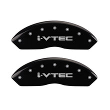 Load image into Gallery viewer, MGP 4 Caliper Covers Engraved Front &amp; Rear i-Vtec Black finish silver ch
