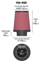 Load image into Gallery viewer, Airaid Universal Air Filter - Cone 3 1/2 x 6 x 4 5/8 x 6
