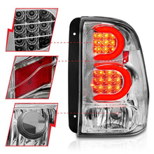 Load image into Gallery viewer, ANZO 2002-2009 Chevrolet Trailblazer LED Tail Lights w/ Light Bar Chrome Housing Clear Lens
