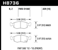 Load image into Gallery viewer, Hawk 14-16 Fiat 500 c Front ER-1 Brake Pads
