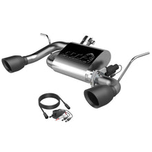 Load image into Gallery viewer, QTP 07-18 Jeep Wrangler 3.6L/3.8L 304SS Screamer Axle Back Exhaust w/4in Black Tips
