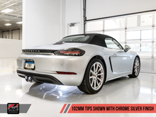 Load image into Gallery viewer, AWE Tuning Porsche 718 Boxster / Cayman Touring Edition Exhaust - Chrome Silver Tips
