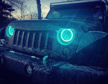 Load image into Gallery viewer, Oracle 7in High Powered LED Headlights - Black Bezel - ColorSHIFT 2.0
