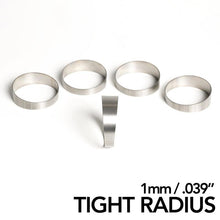 Load image into Gallery viewer, Ticon Industries 1.5in 45 Degree 2.55in CLR Tight Radius 1mm Wall Titanium Pie Cuts - 5pk
