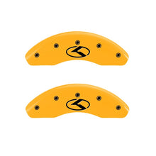 Load image into Gallery viewer, MGP 2 Caliper Covers Engraved Front Circle K/Kia Yellow Finish Black Char 2018 Kia Rio
