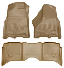 Load image into Gallery viewer, Husky Liners 2012 Dodge Ram 1500/2500/3500 Crew Cab WeatherBeater Combo Tan Floor Liners
