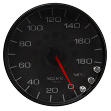 Load image into Gallery viewer, Autometer Spek-Pro Gauge Speedometer 5in 180 Mph Elec. Programmable Black/Black
