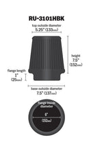 Load image into Gallery viewer, K&amp;N Universal Rubber Filter Round Tapered 6in Flange ID x 7.5in Base OD x 5.25in Top OD x 8in Height
