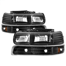 Load image into Gallery viewer, Xtune Chevy TahOE 00-06 Amber Crystal Headlights w/ Bumper Lights Black HD-JH-CSIL99-SET-AM-BK
