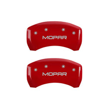 Load image into Gallery viewer, MGP 4 Caliper Covers Engraved Front &amp; Rear MOPAR Yellow finish black ch
