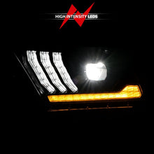 Load image into Gallery viewer, ANZO 13-14 Ford Mustang (w/ Factory HID/Xenon HL only) Projector Headlights w/Light Bar Black
