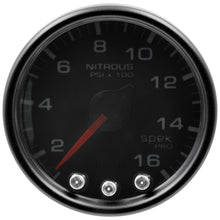 Load image into Gallery viewer, Autometer Spek-Pro Gauge Nitrous Press 2 1/16in 1600psi Stepper Motor W/Peak &amp; Warn Blk/Smoke/Blk
