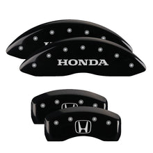 Load image into Gallery viewer, MGP 4 Caliper Covers Engraved Front &amp; Rear MGP Yellow Finish Black Char 2005 Honda Accord
