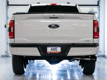 Load image into Gallery viewer, AWE 0FG 21+ Ford F150 Dual Side Exit Cat-Back Exhaust - 4.5in Diamond Black Tips
