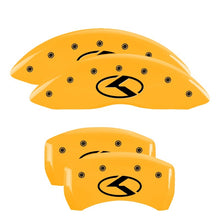 Load image into Gallery viewer, MGP 4 Caliper Covers Engraved Front &amp; Rear 18 Kia Stinger Base Yellow w/ Circle K (KIA)
