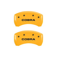 Load image into Gallery viewer, MGP Rear set 2 Caliper Covers Engraved Rear Cobra Yellow finish black ch
