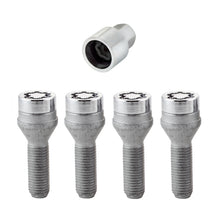 Load image into Gallery viewer, McGard Wheel Lock Bolt Set - 4pk. (Cone Seat) M12X1.5 / 17mm Hex / 31.7mm Shank Length - Chrome
