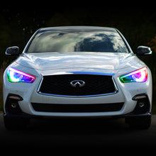 Load image into Gallery viewer, Oracle 14-21 Infiniti Q50 RGB+W Headlight Halo Upgrade Kit - ColorSHIFT w/ Simple Controller

