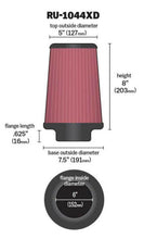 Load image into Gallery viewer, K&amp;N Universal Clamp-On Air Filter 6in FLG / 7-1/2in B / 5in T / 8in H
