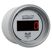 Load image into Gallery viewer, Autometer Ultra-Lite 2-1/16in 1600 PSI Digital Nitrous Pressure Gauge - Silver
