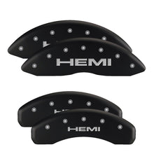 Load image into Gallery viewer, MGP 4 Caliper Covers Engraved Front &amp; Rear SRT4 Black finish silver ch
