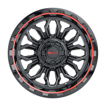 Load image into Gallery viewer, Weld Off-Road W140 20X10 Flare 6X135 6X139.7 ET-18 BS4.75 Gloss Black MIL Red 106.1
