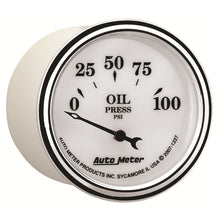 Load image into Gallery viewer, AutoMeter Gauge Oil Press 2-1/16in. 100PSI Elec Old Tyme White II
