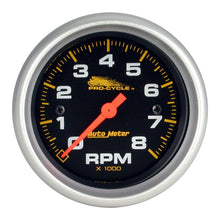 Load image into Gallery viewer, Autometer Pro-Cycle Gauge Tach 2 5/8in 8K Rpm 2&amp;4 Cylinder Black
