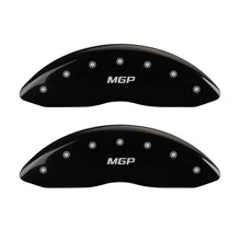 Load image into Gallery viewer, MGP 4 Caliper Covers Engraved Front &amp; Rear MGP Black Finish Silver Char 2019 Lincoln Continental
