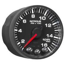 Load image into Gallery viewer, Autometer Spek-Pro Gauge Nitrous Press 2 1/16in 1600psi Stepper Motor W/Peak &amp; Warn Blk/Blk
