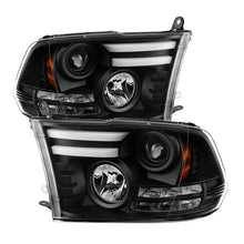 Load image into Gallery viewer, Spyder Dodge Ram 13-15 Projector Headlights Light Bar DRL Black PRO-YD-DR13-LBDRL-BK
