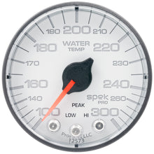 Load image into Gallery viewer, Autometer Spek-Pro Gauge Water Temp 2 1/16in 300f Stepper Motor W/Peak &amp; Warn Wht/Blk
