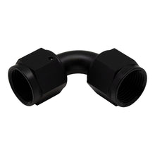 Load image into Gallery viewer, DeatschWerks 8AN Flare Female Swivel 90-Degree to 8AN Flare Female Swivel - Anodized Matte Black
