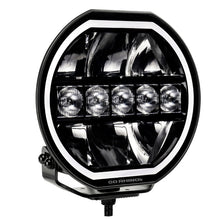 Load image into Gallery viewer, Go Rhino Xplor Blackout Series Maxline LED Hi/Low Beam w/Multi DRL (Surface Mount) 7in. - Blk
