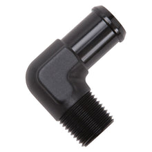 Load image into Gallery viewer, Edelbrock Hose End 90-Deg 1/2In NPT to 3/4In Barb Black Anodize
