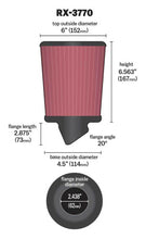 Load image into Gallery viewer, K&amp;N Filter Universal X Stream Clamp-On 3in Flange 4.5in Base 6in Top 6.125in Height
