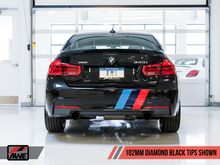 Load image into Gallery viewer, AWE Tuning BMW F3X 340i Touring Edition Axle-Back Exhaust - Diamond Black Tips (102mm)
